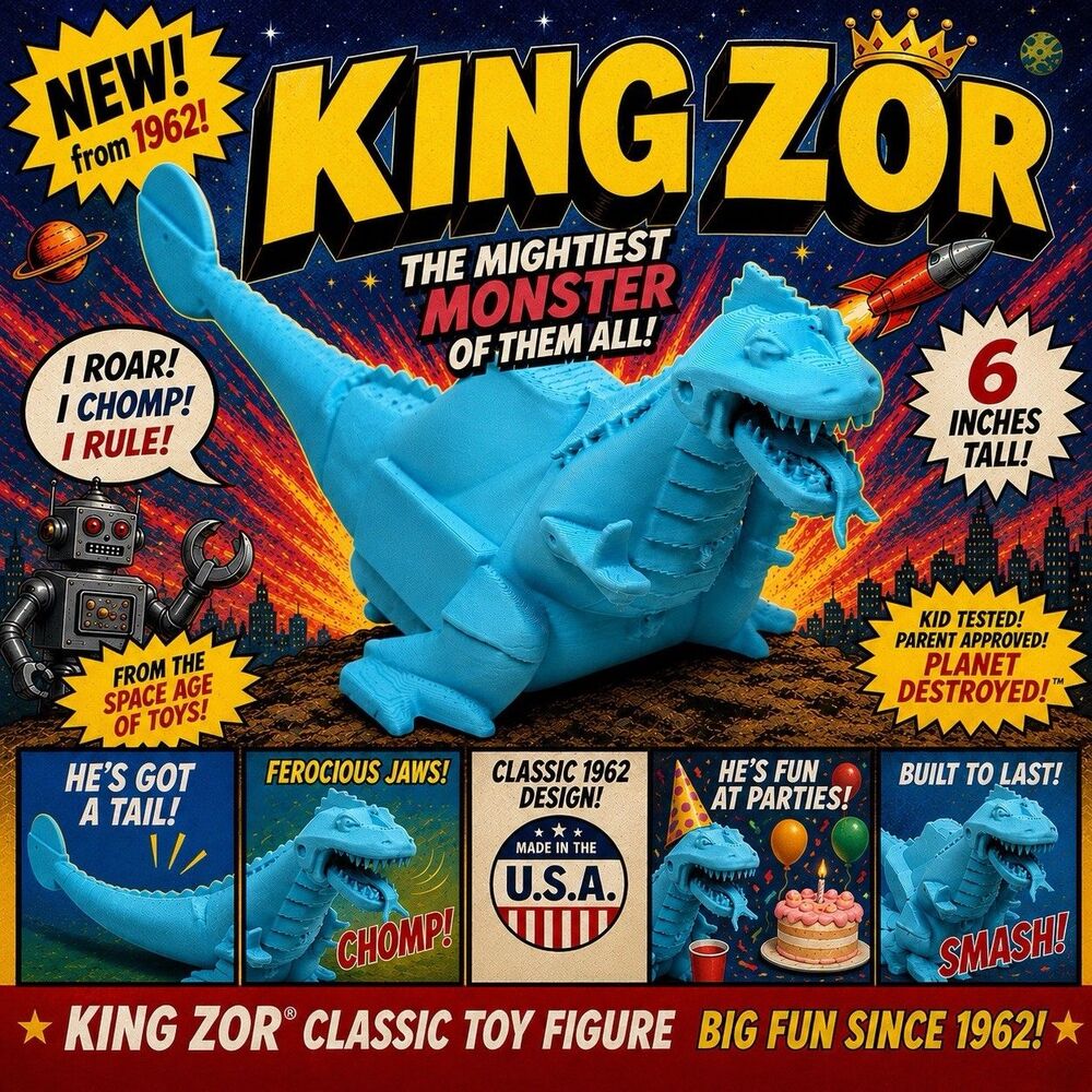 King Zor (1962) Classic Robot Dragon 6” Toy Figure